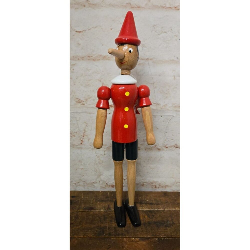 14" Handcrafted Italian Wooden Pinocchio C2 Di Rainoldi Jointed